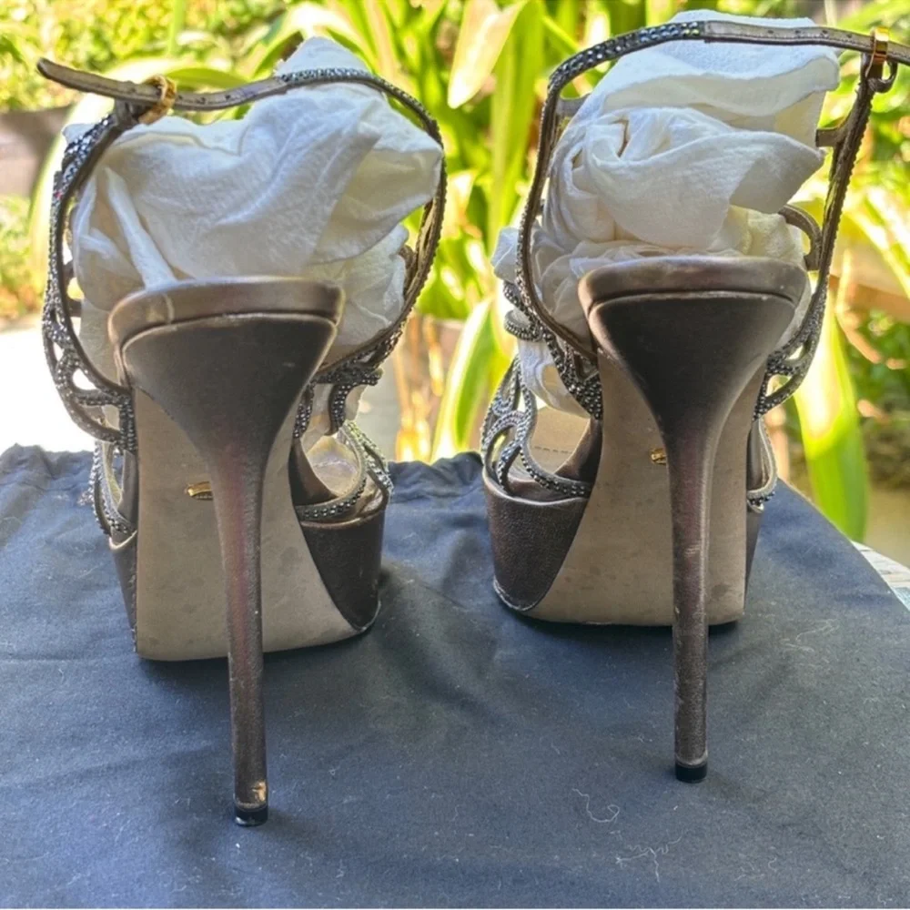 Sergio Rossi crystal strappy platform heels - Picture 5 of 7